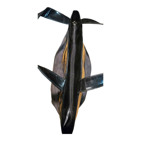 Bally Black & Gray Suede and Leather Satchel Bag - Picture 7 of 14